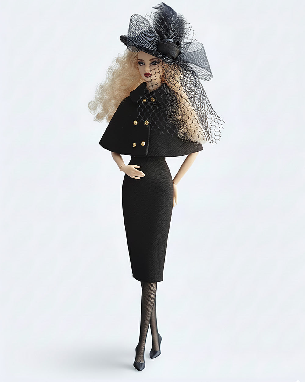 Black Rose Set — Top/Skirt/Hat/Stockings/Shoes [1/6 FR6.0/MTM]