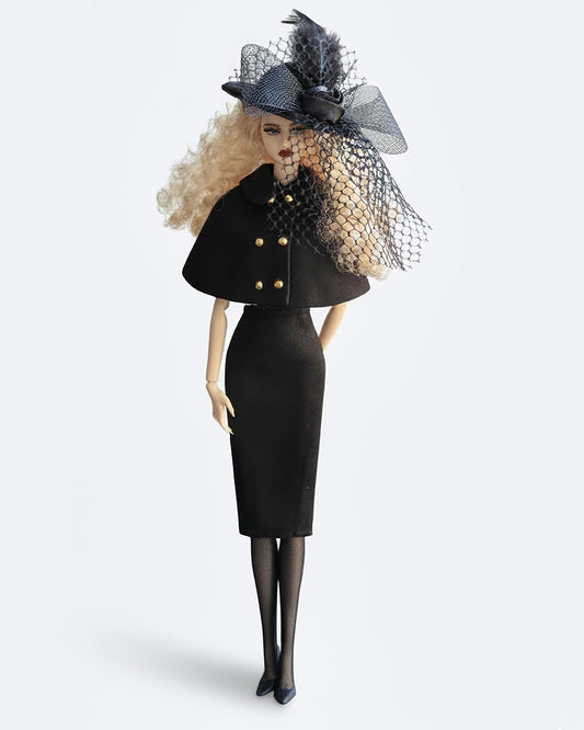 Black Rose Set — Top/Skirt/Hat/Stockings/Shoes [1/6 FR6.0/MTM]